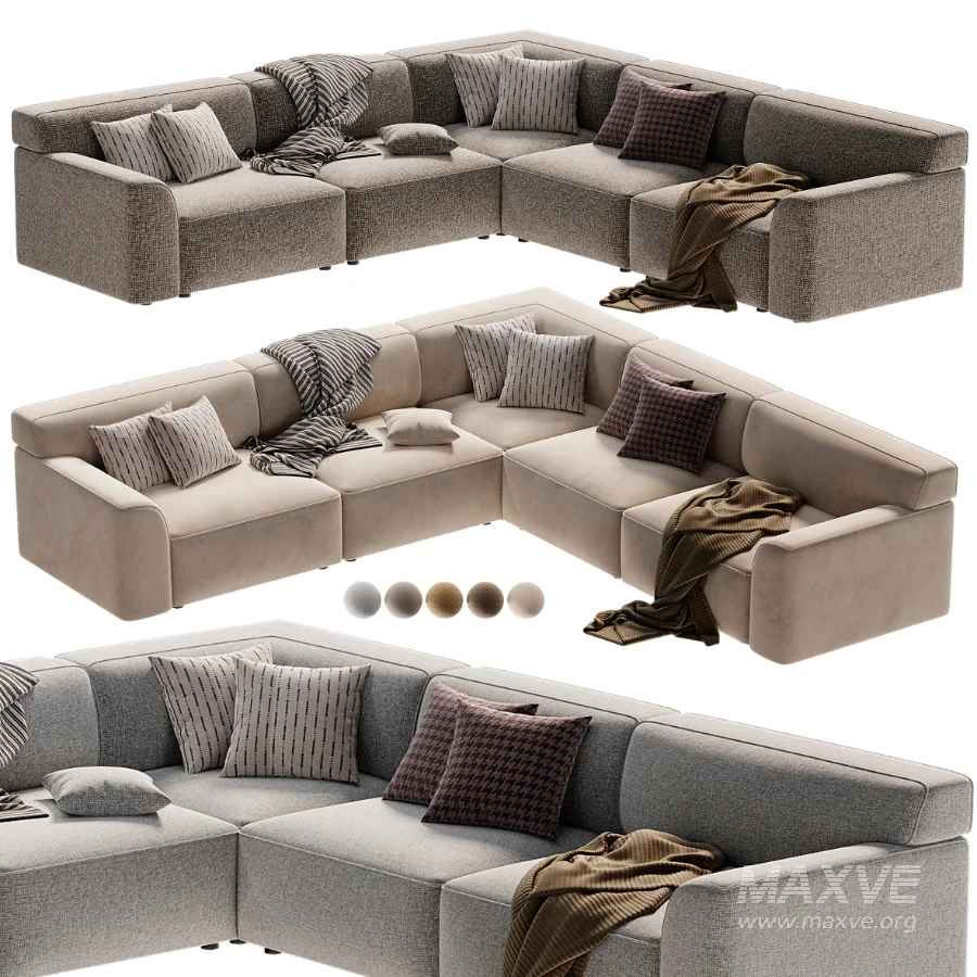 Morell 5 Piece Upholstered Reversible L Sectional - Image 4