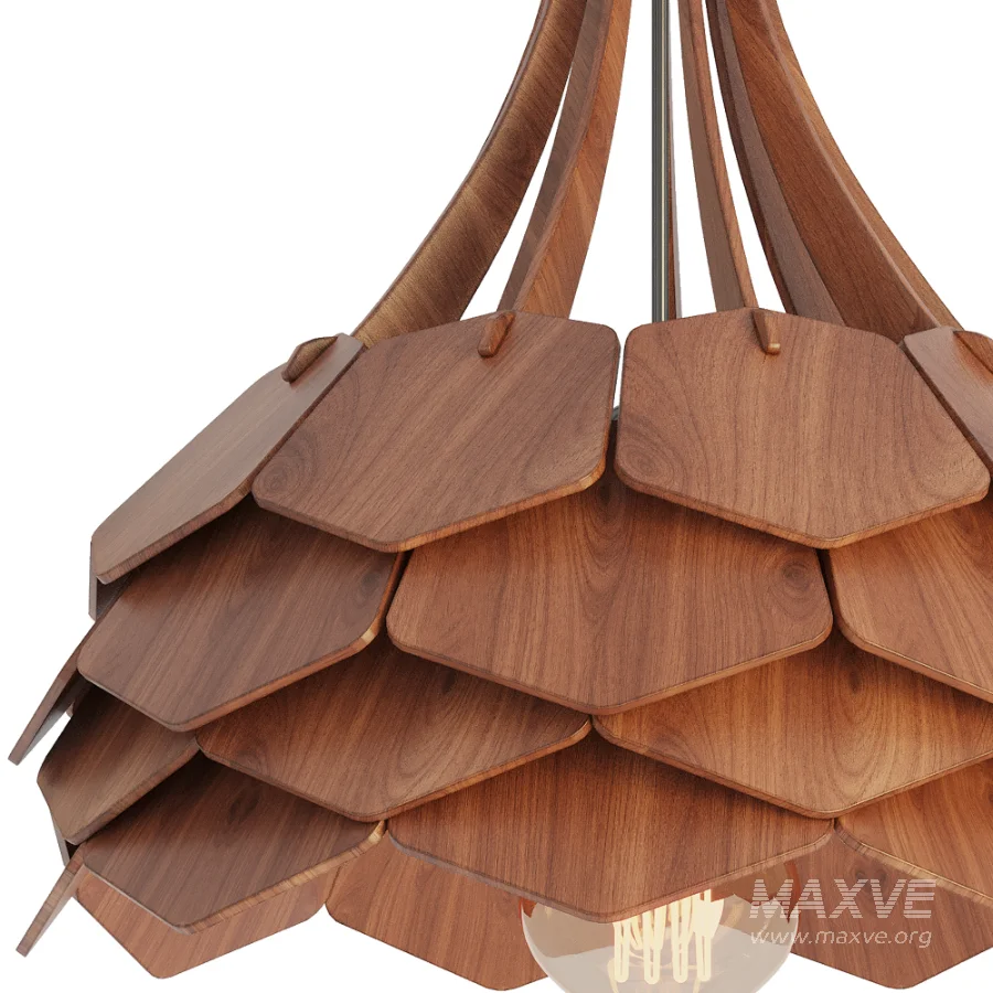 Wooden pendant lamp Dalia Rosewood - Image 4