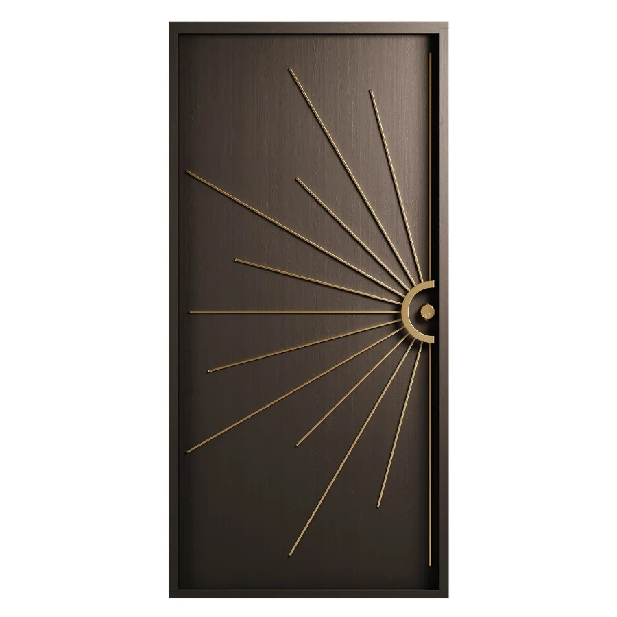 Modernist entry walnut doors collection - Image 6