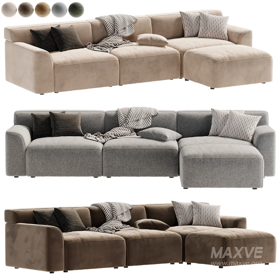 Morell 4 Piece Upholstered Modular Sofa - Image 5