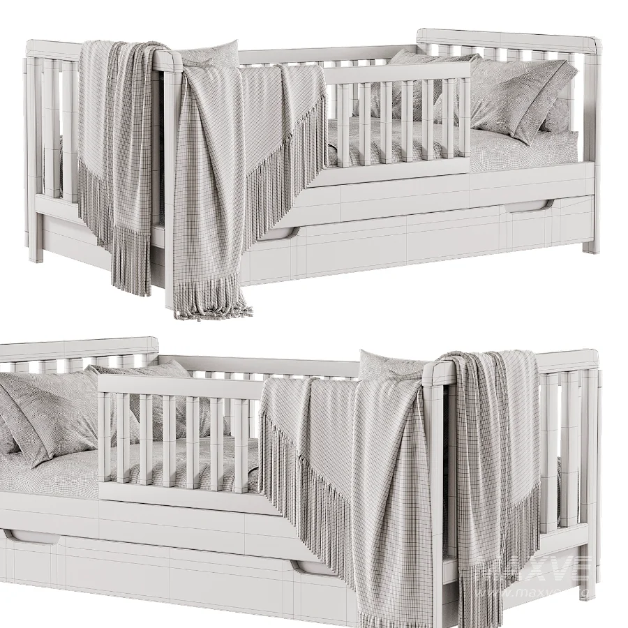 Minimalist White Toddler Bed with Storage - Image 5