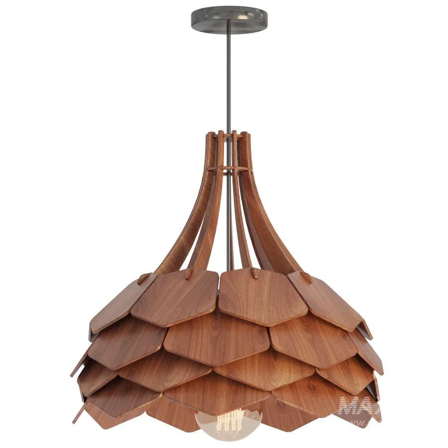 Wooden pendant lamp Dalia Rosewood - Image 2