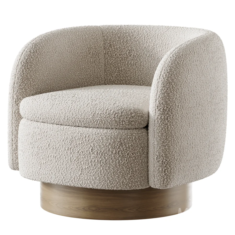 Muir Oxblood Velvet Swivel Chair - Image 3