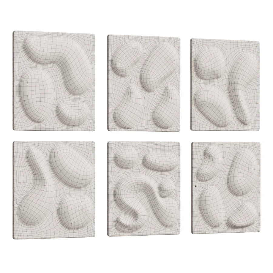 Wall Sculpture Set Modern Gold Relief 27 - Image 7