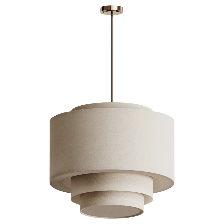 Rejuvenation Tiered Linen Drum Nickel Pendant - Image 2