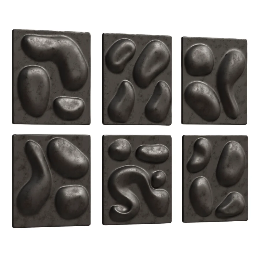 Wall Sculpture Set Modern Gold Relief 27 - Image 2