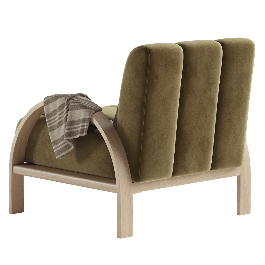 Boucle Ash Wood Accent Chair - Image 5
