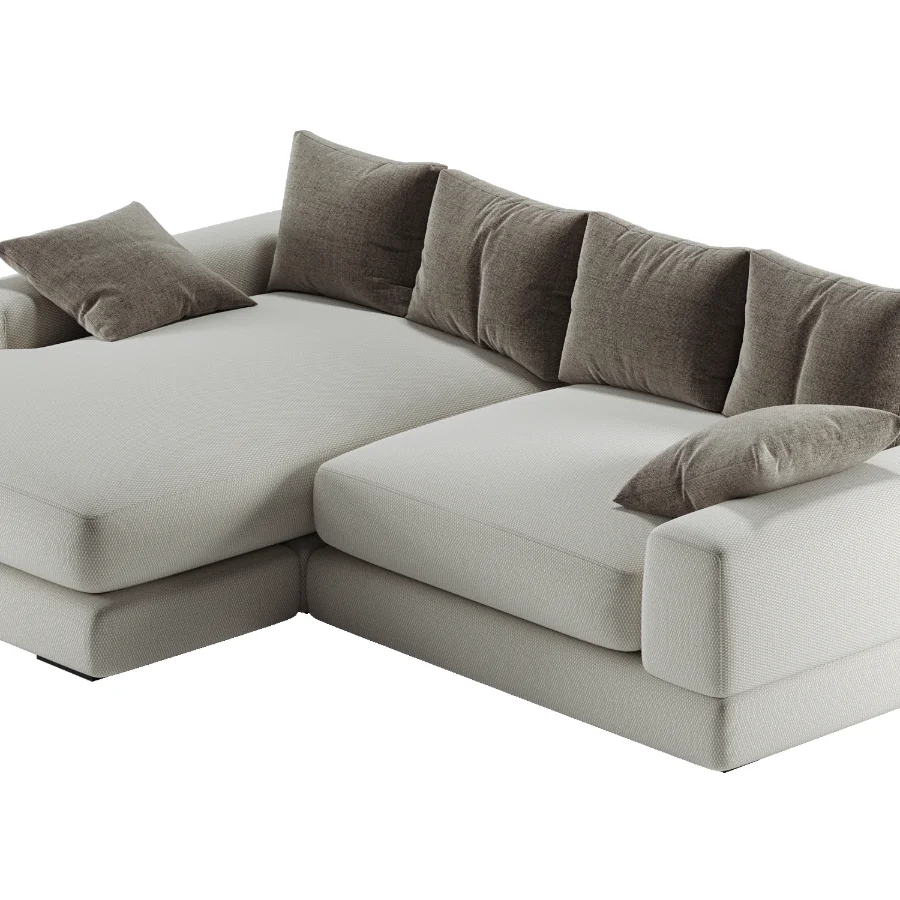 White L Shaped Deep Sofa - Image 4