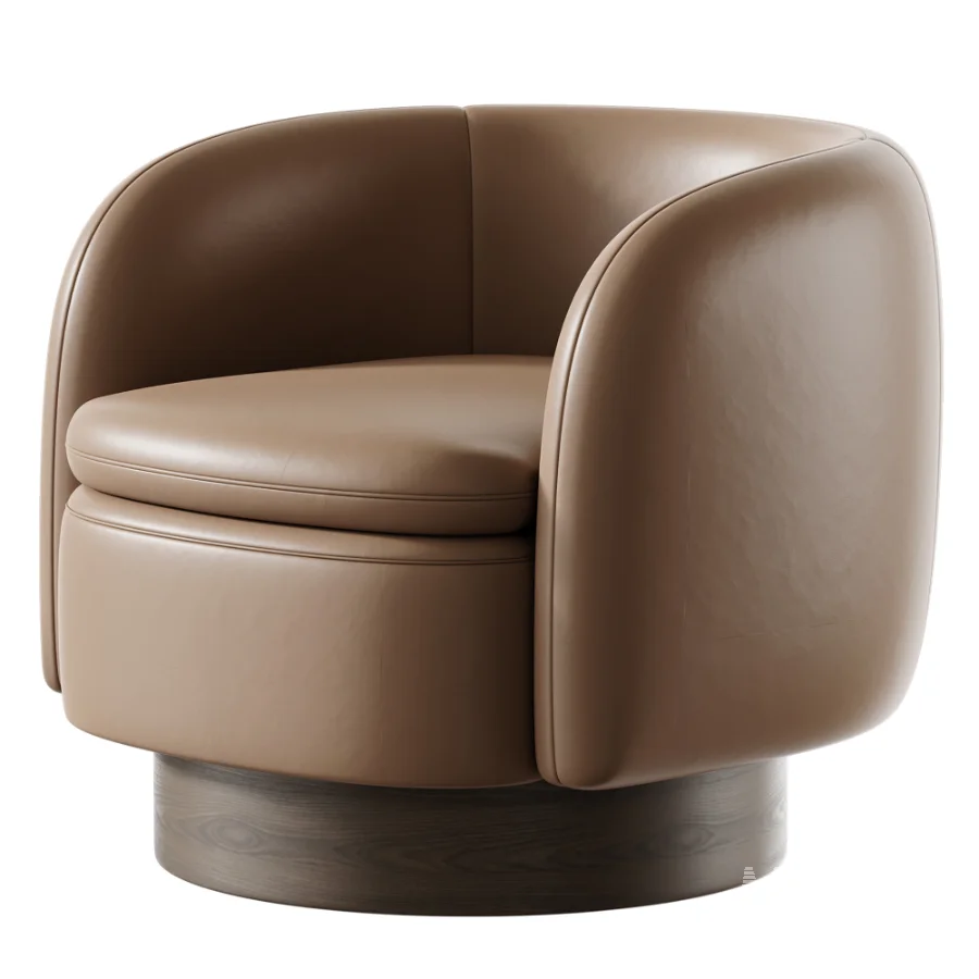 Muir Oxblood Velvet Swivel Chair - Image 5