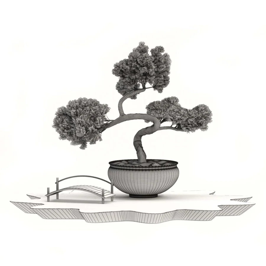 Pine Bonsai Tree-set-004 - Image 1