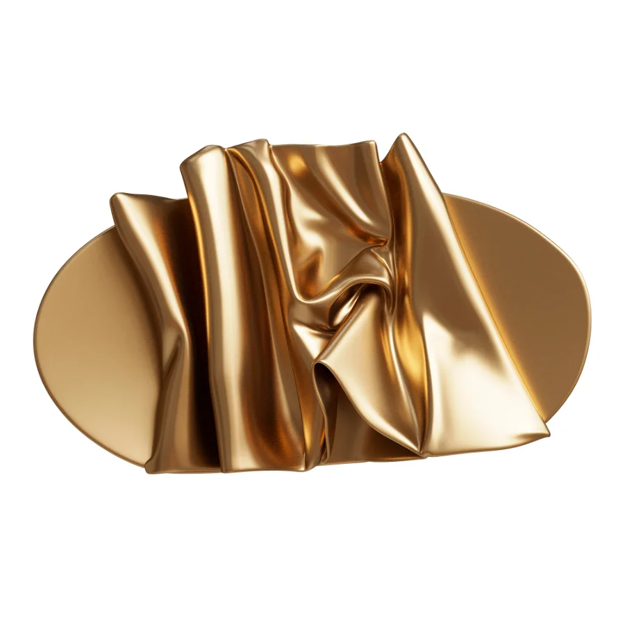 Wall Art Sculpture Modern Folded Brass Metal 25 - Image 3