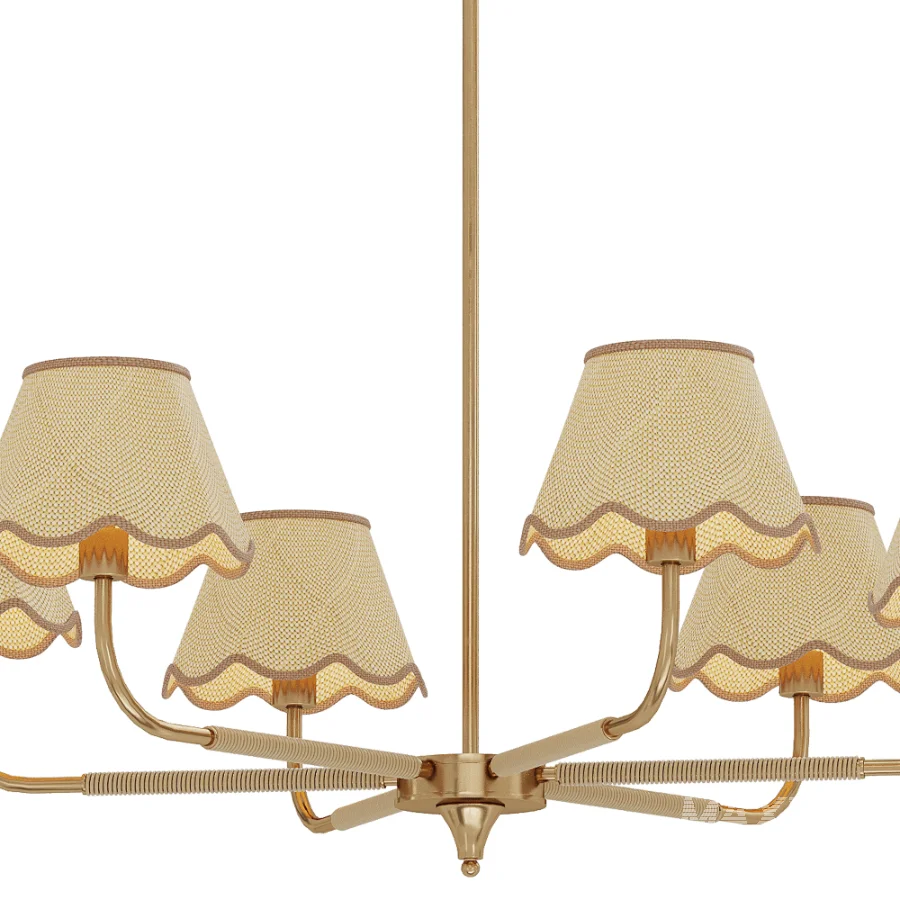 Boho Rattan Chandelier - Image 4