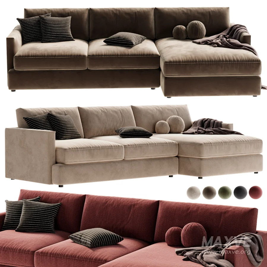 Lounge Deep 2 Piece Sectional Sofa with Chaise Lounge - Image 7