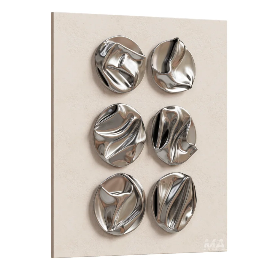Wall Decor Abstract Folded Round Metal Panel 22 - Image 5