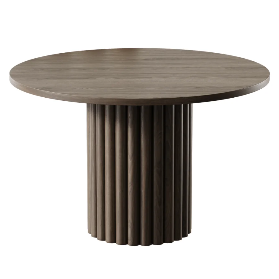 Modern Wooden Round Dining Table - Image 3
