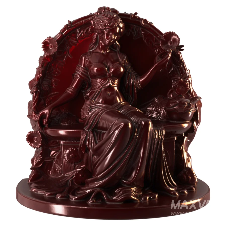 Art Nouveau Goddess with Floral Swan - Image 4