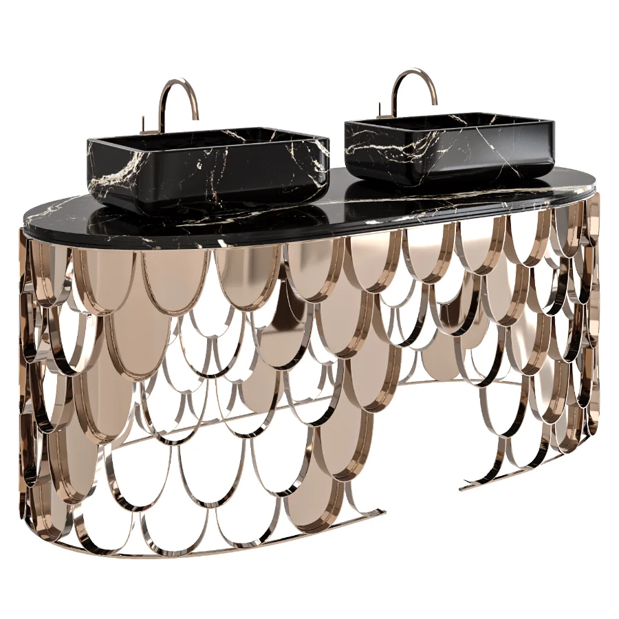 Brushed Brass Iron Washbasin - Image 3