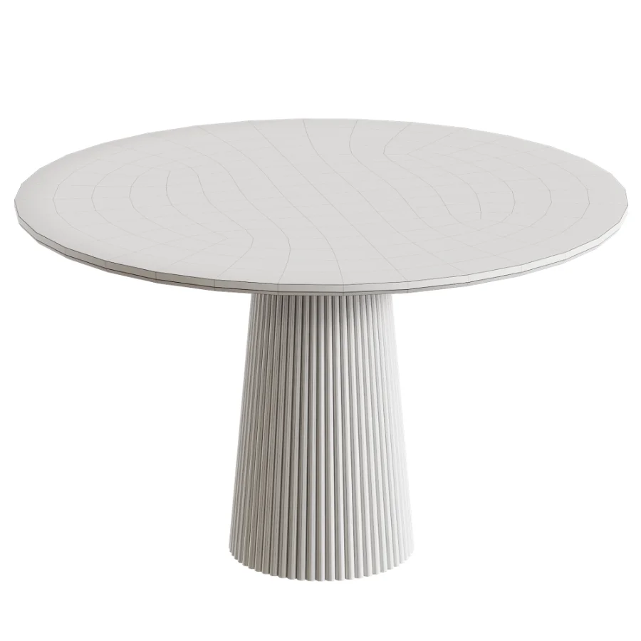 Akira Fluted Round Wooden Table - Image 5
