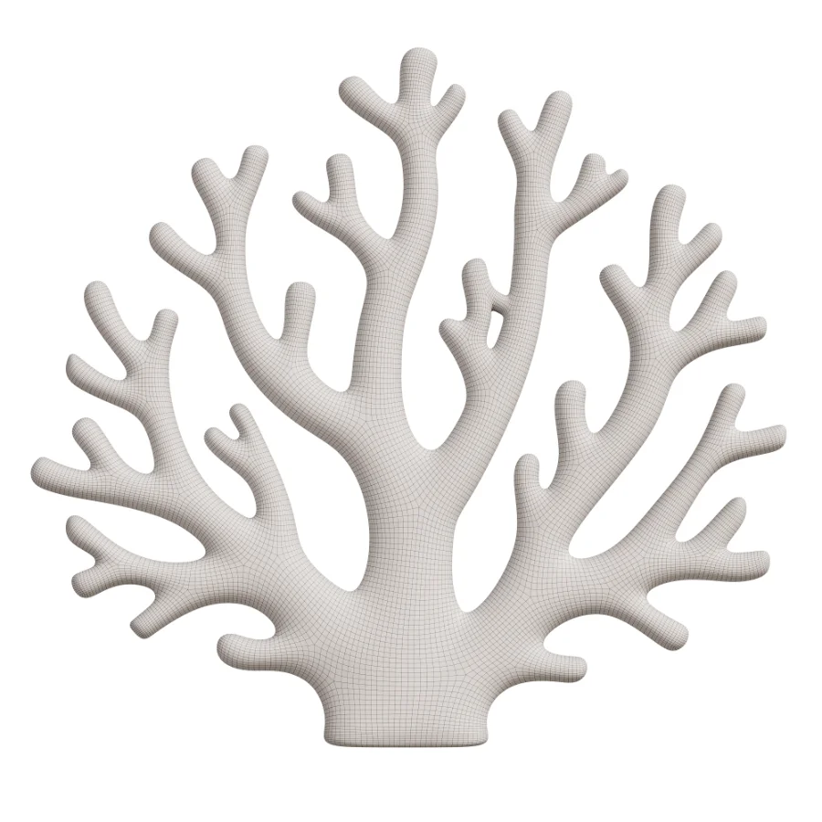 Chrome Coral Tree Wall Sculptural Decor - Image 2