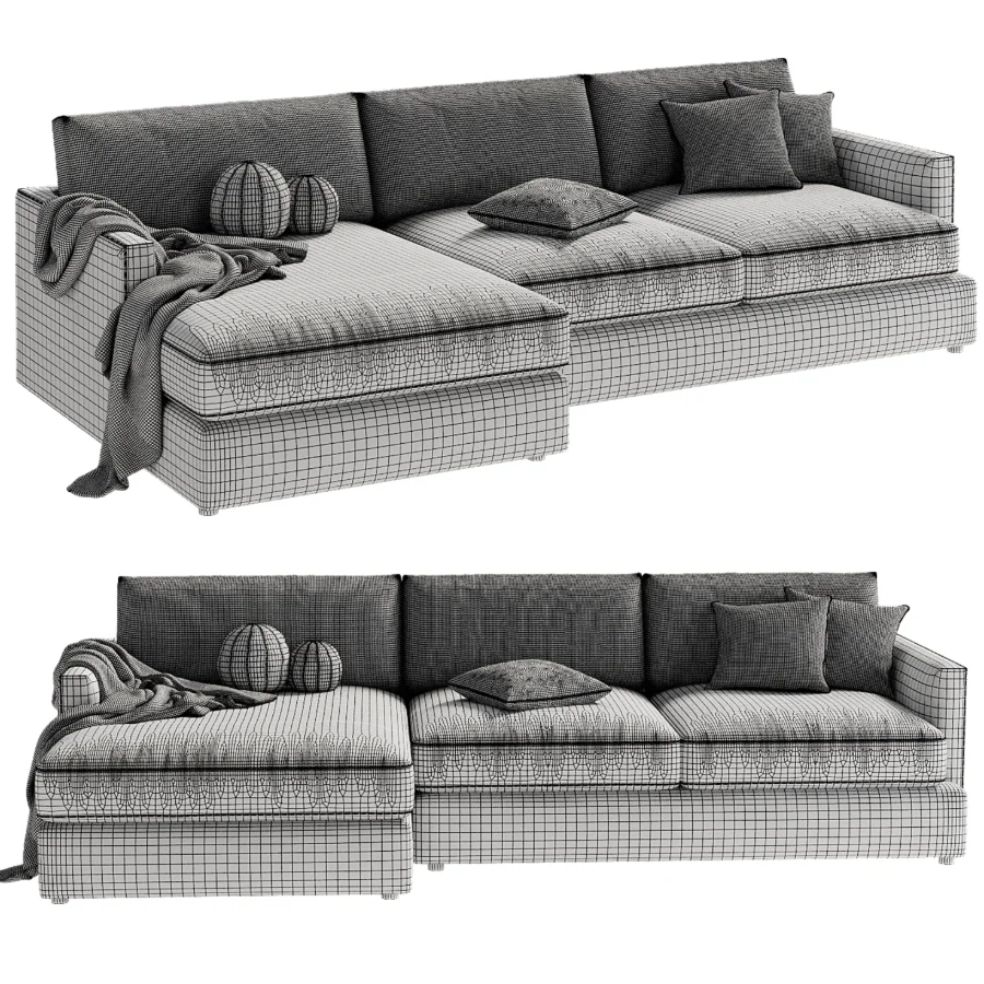 Lounge Deep 2 Piece Sectional Sofa with Chaise Lounge - Image 2