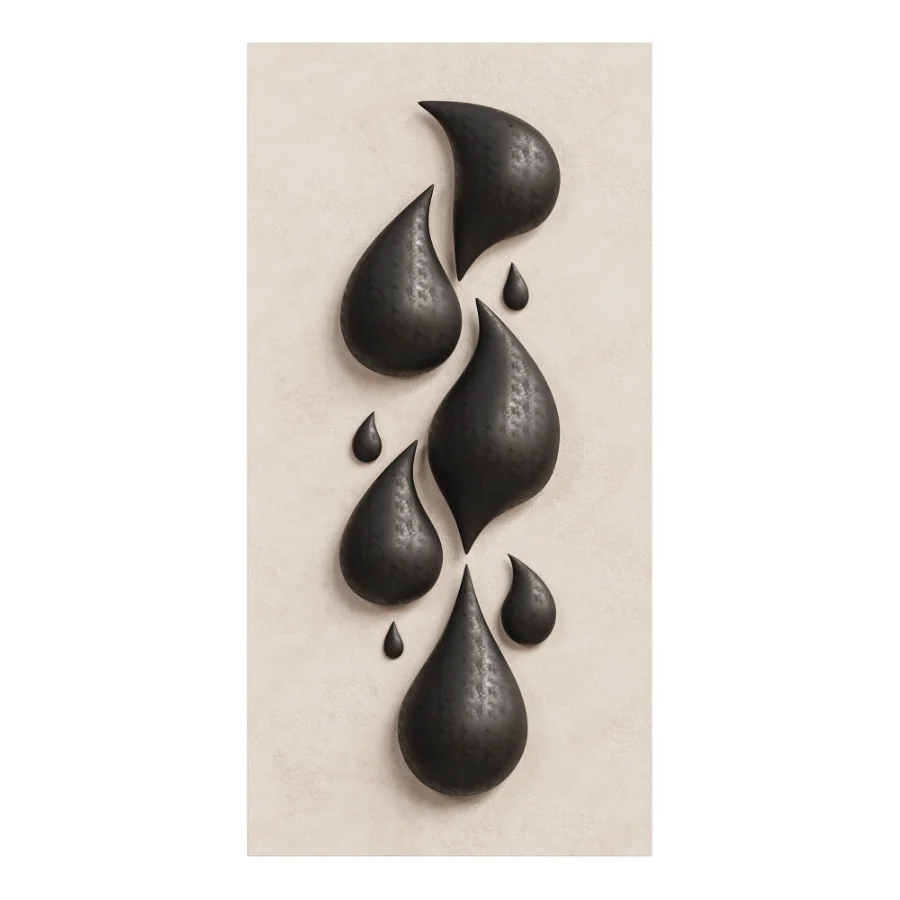 Modern Circular Wall Sculpture with Water Droplet Design DZJ-693 - Image 2