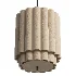 Folia small scalloped natural linen pendant - Thumbnail 3