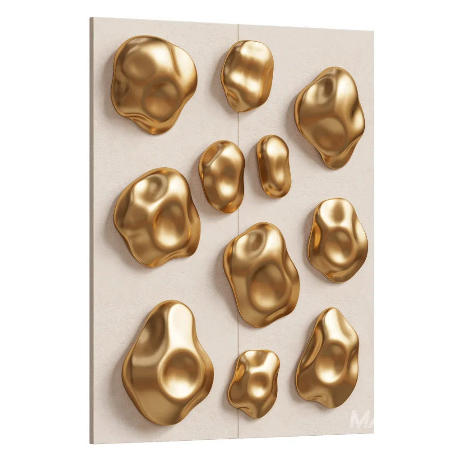 Wall Decor Abstract Gold Blob - Image 4