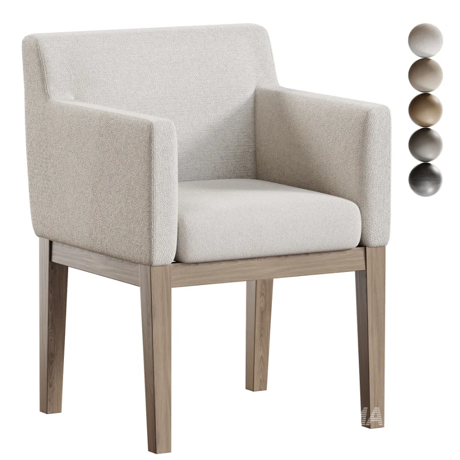 Morgan Track Arm Fabric Dining Armchair - Image 1