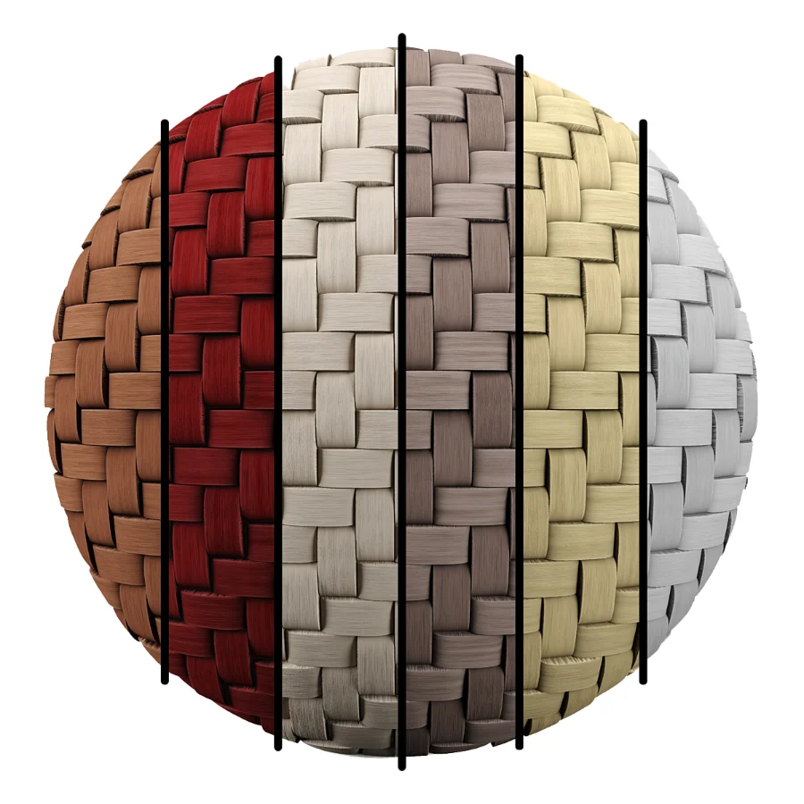 FB19 PBR Woven bamboo herringbone 4K - Image 1