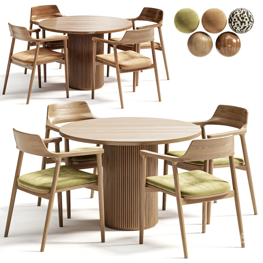 Hiroshima chair,Moon table Dantonehome Dining set - Image 3