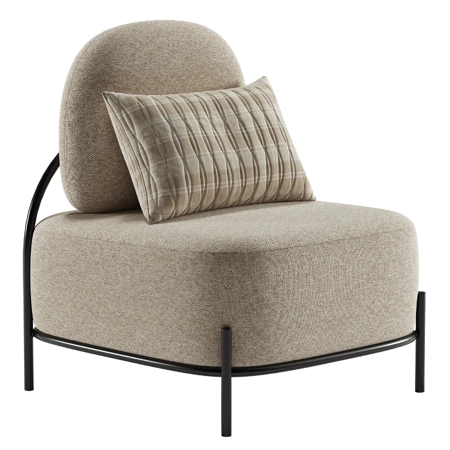 Yellow Linen Accent Chair - Image 5