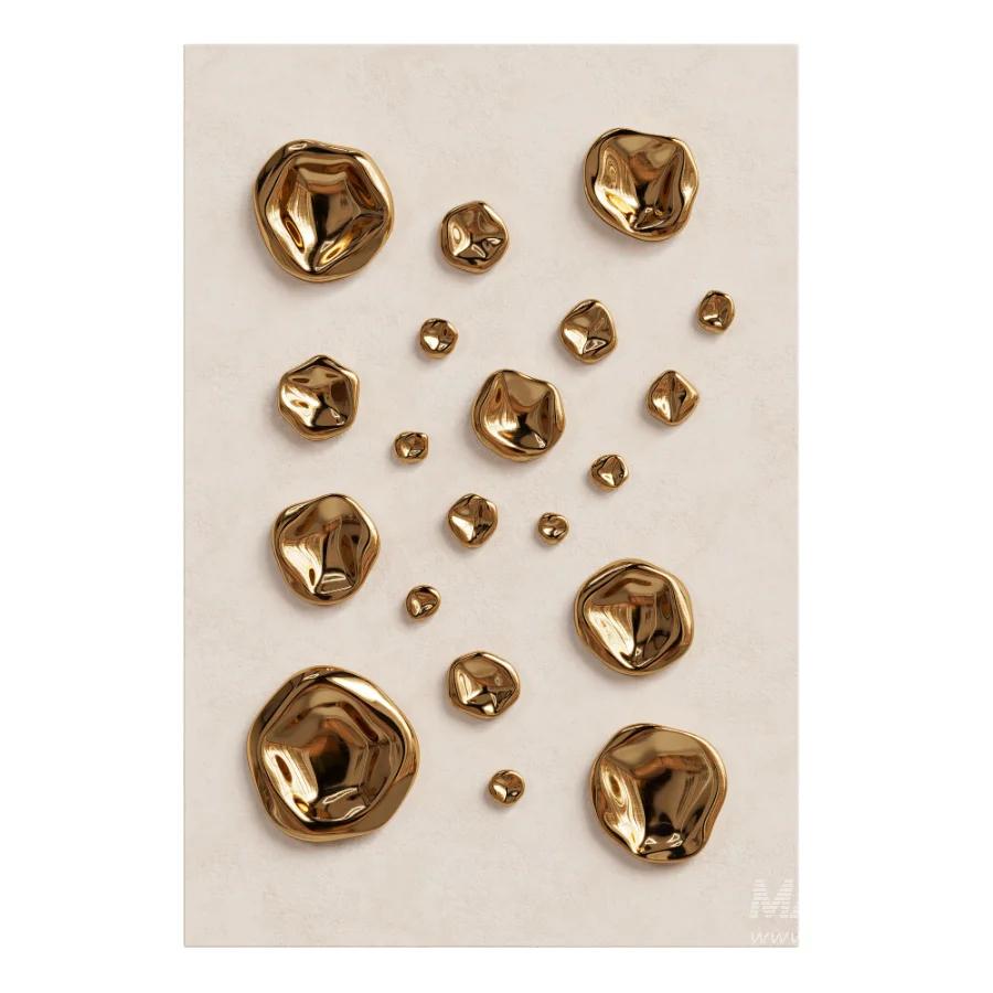 Abstract Chrome Pebble Wall Sculptures and Decor 09 - Image 4