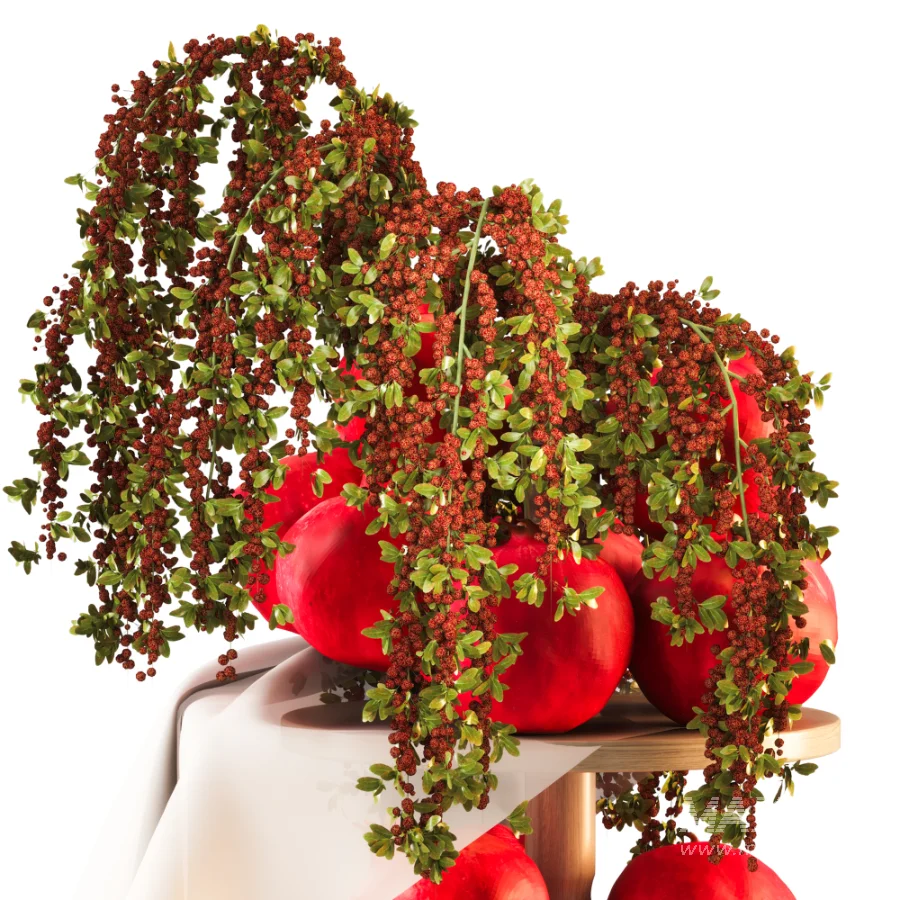 Pomegranate Cascade Fruit & Floral Arrangement - Image 3