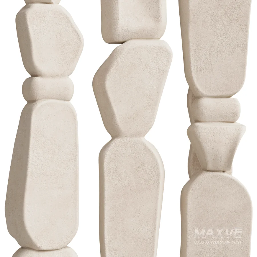 Minimalist Plaster Stacked Sculptures - Image 3
