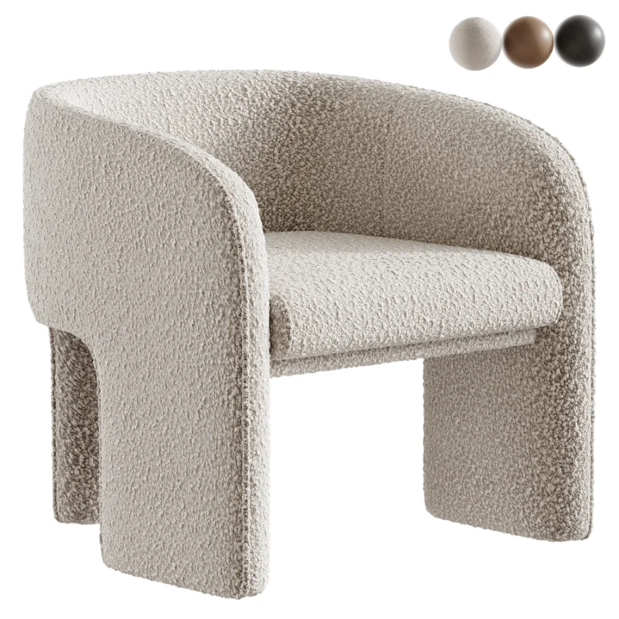 Modern Simple Style Solid Color Barrel Chair - Image 1