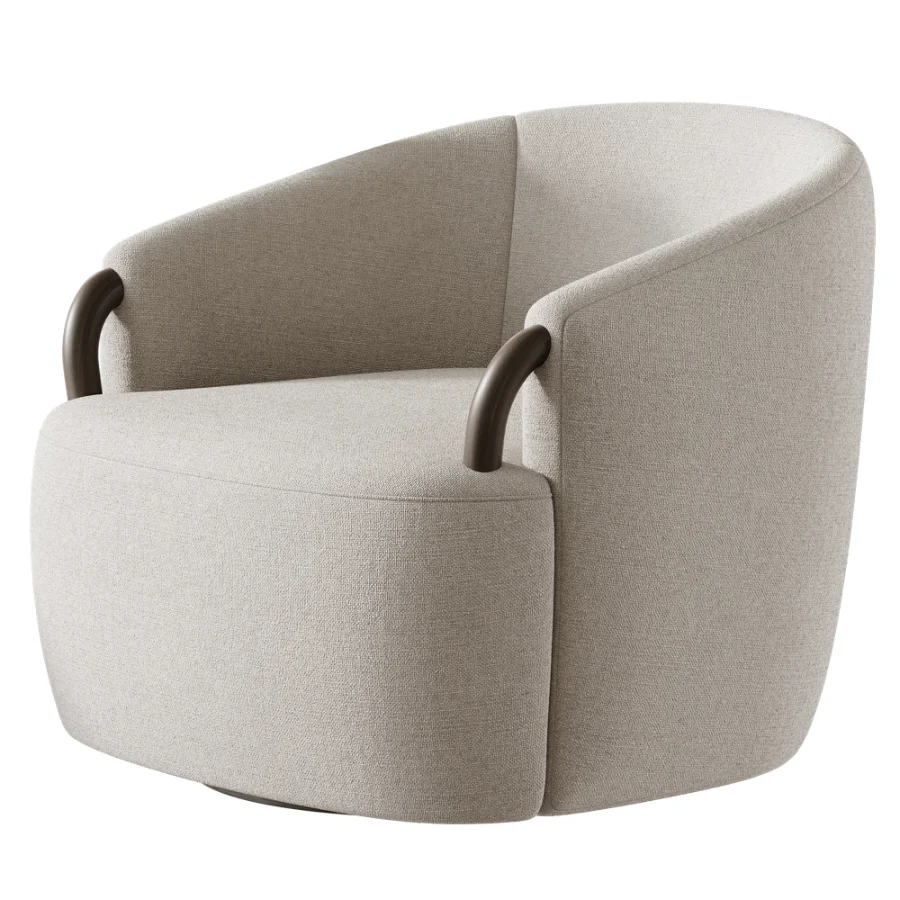 Crate & Barrel Rapallo Swivel Chair - Image 2
