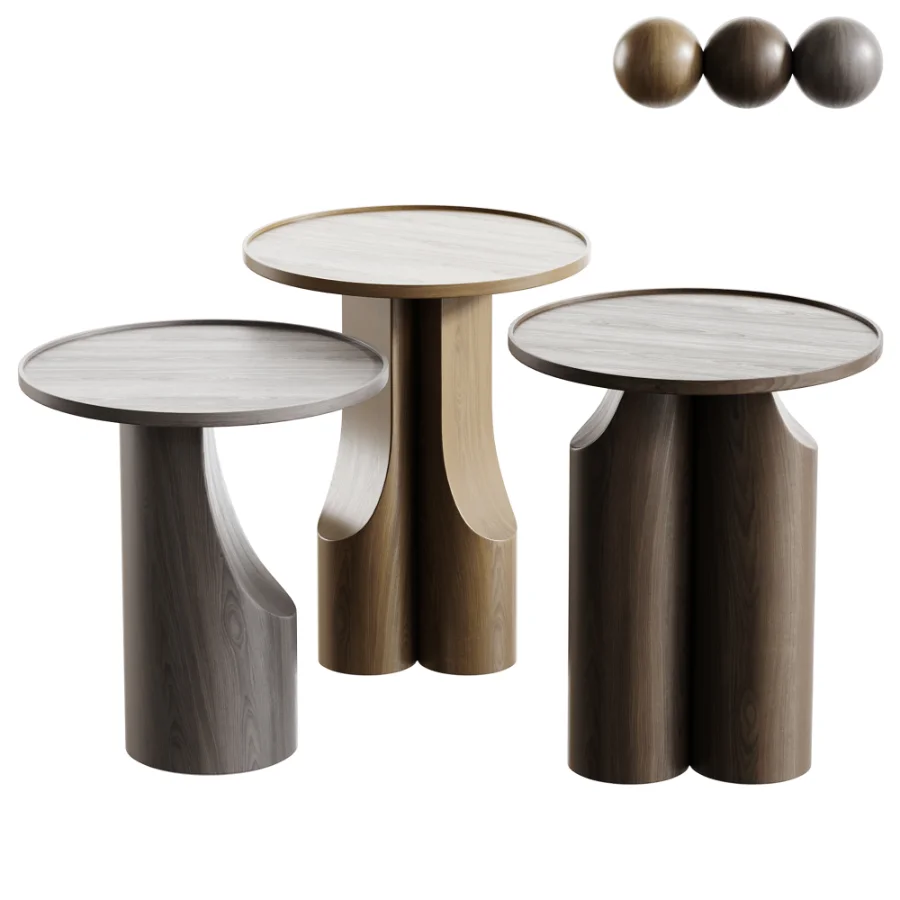 Stigido Round walnut Side table BY AMPM - Image 1