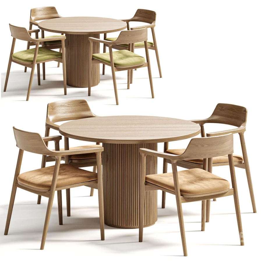 Hiroshima chair,Moon table Dantonehome Dining set - Image 2