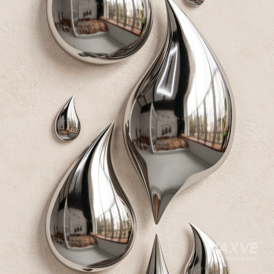 Modern Circular Wall Sculpture with Water Droplet Design DZJ-693 - Image 3