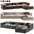 Faible 4 Piece Grey Performance Velvet Deep Depth Sectional Sofa with Right Arm - Thumbnail 2