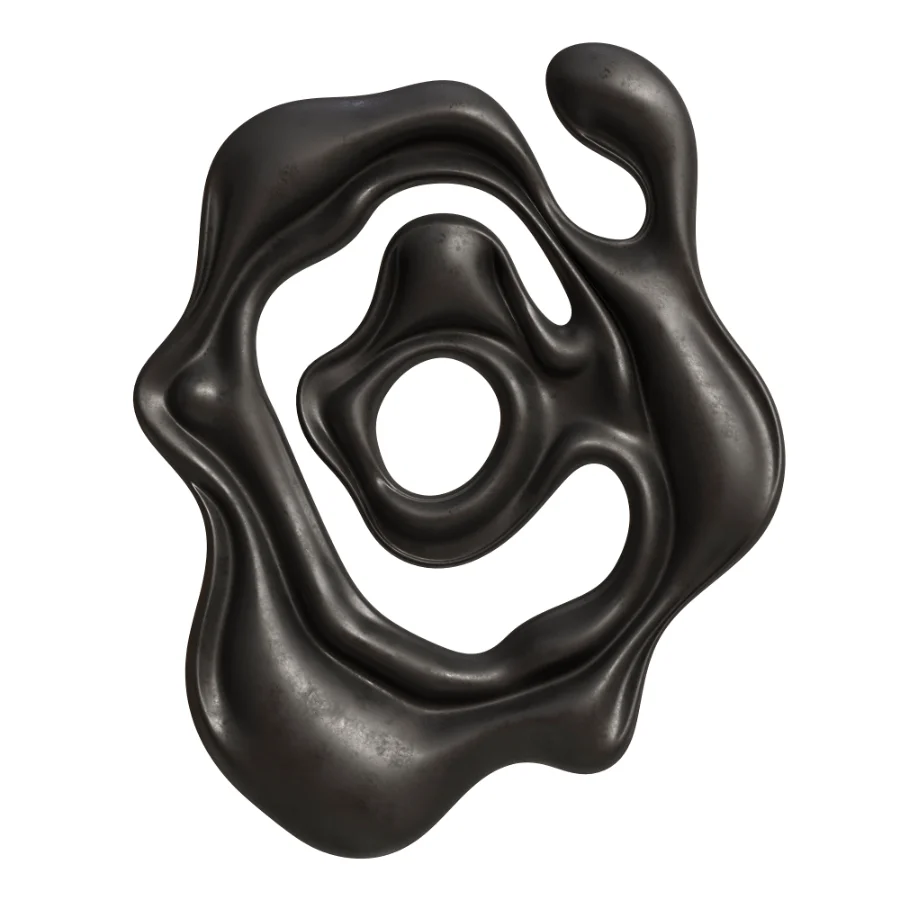 Wall Sculpture Modern Liquid Chrome Metal - Image 2