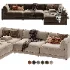 Oriole 4 Piece L Shaped Dark Brown Performance Velvet Modular Sectional Sofa - Thumbnail 4