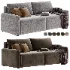 divan kartos velvet stone - Thumbnail 4