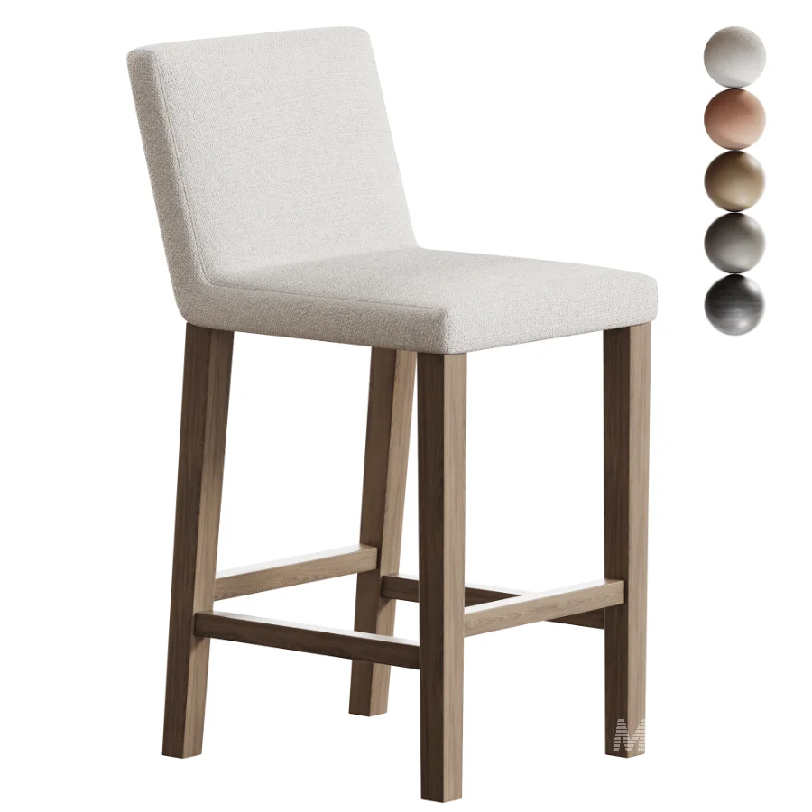 Morgan Armless Fabric Bar Counter Stool - Image 1