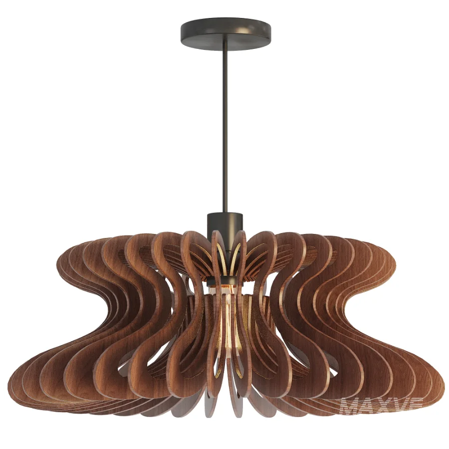 Walnut Wood Pendant Light - Image 1