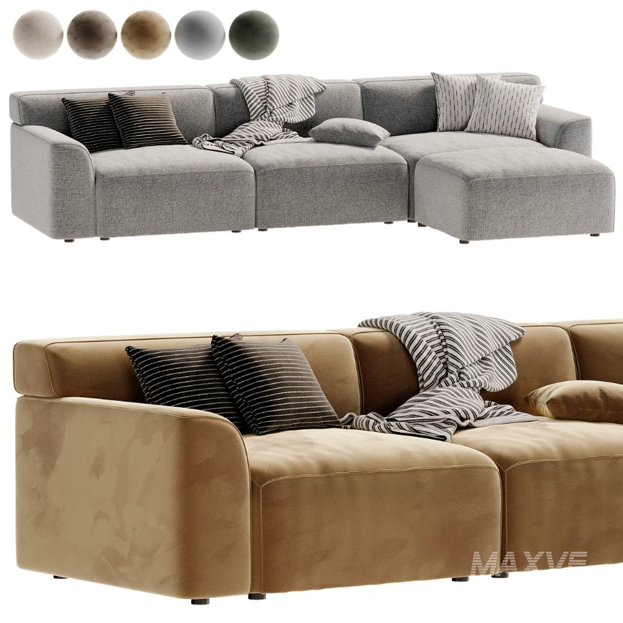 Morell 4 Piece Upholstered Modular Sofa - Image 6