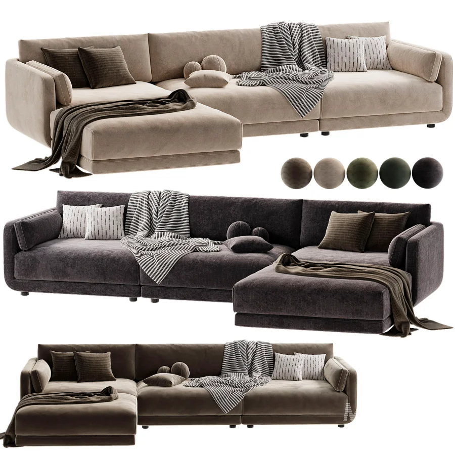 Naples Modular Upholstered Chaise L Sectional - Image 4