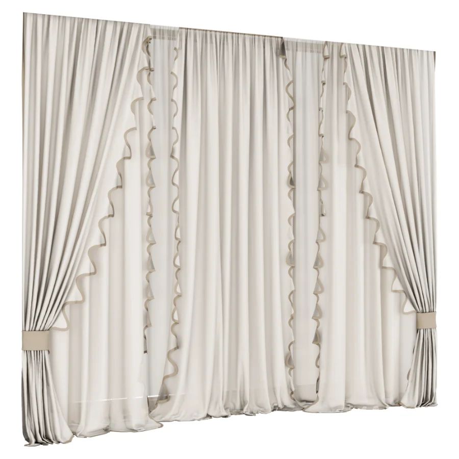 Silk and Cotton Curtain Set 126 - Image 1