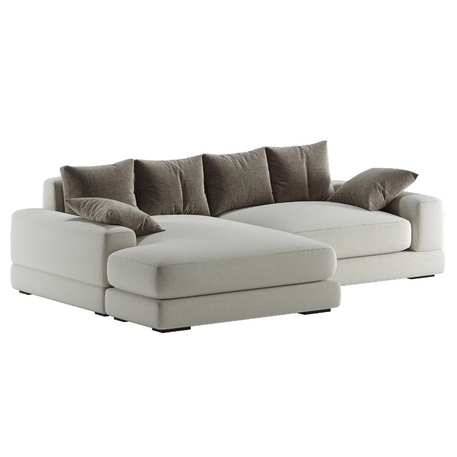 White L Shaped Deep Sofa - Image 2