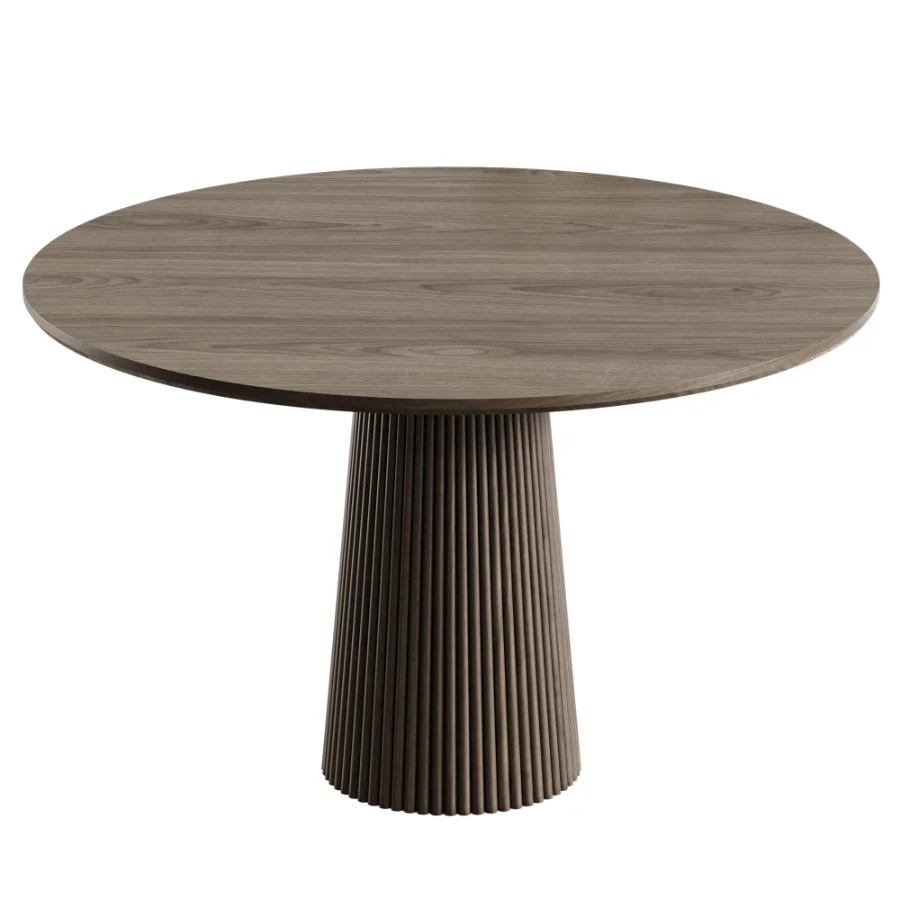 Akira Fluted Round Wooden Table - Image 3